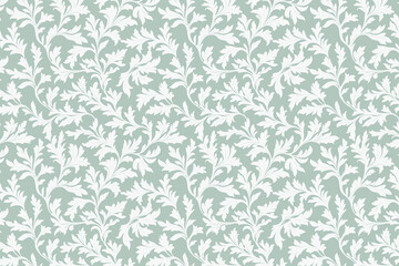 Toile pattern tapestry. Arts and crafts. Monochrome botanical pattern background. Created with Generative AI technology