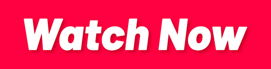 Watch Now Stamp, Red Background with Watch Now Word Rubber Stamp Banner