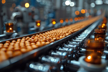 Obraz premium production of tablets. pharmaceuticals. pharmaceutical production line.. 