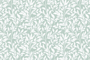 Fototapeta premium Toile pattern tapestry. Arts and crafts. Monochrome botanical pattern background. Created with Generative AI technology