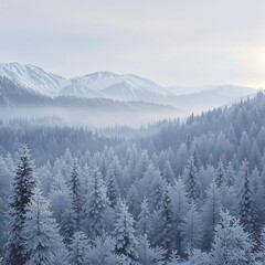 Obraz premium Beautiful winter scenery in the Carpathian forests, snowy, nature, Carpathian, winter wonderland, Romanian