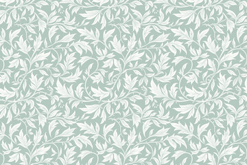 Toile pattern tapestry. Arts and crafts. Monochrome botanical pattern background. Created with Generative AI technology