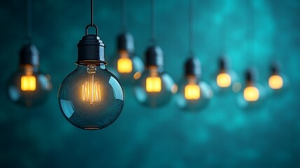 light bulb on the blue