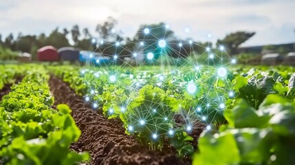 Futuristic AIdriven agriculture integrating blockchain technology ensuring transparency traceability in the food supply chain from farm to table