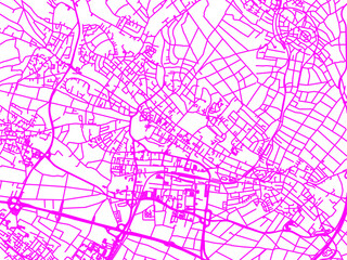Neon Style Road Map overlay of Bad Homburg, Germany in in Bright Pink.
