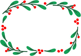 Fototapeta premium Christmas Red Berry Wreath Square