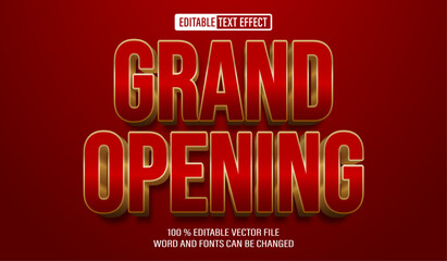 Editable 3d text style effect - Grand Opening text effect Template