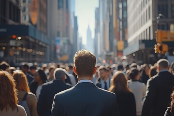 Fototapeta premium Dynamic Metropolis Commute Busy City Movement, Blurred Background
