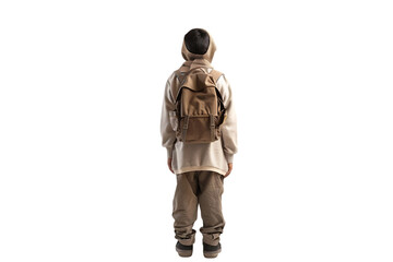Obraz premium Boy with Backpack, Back View
