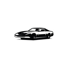 Naklejka premium super premium design vector illustration of vintage car Knight Rider. isolated white background shown from the side. best for logo, badge, emblem, icon, sticker design. available in eps 10