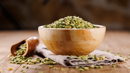 bowl filled with dried split green peas
