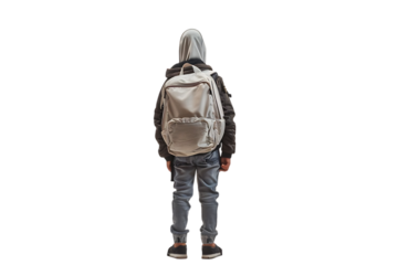 Boy with Backpack, Back View
