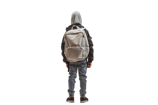Boy with Backpack, Back View