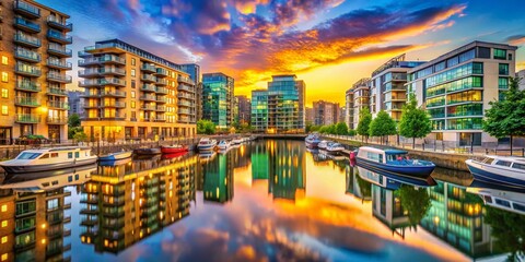 Stunning Waterside Apartments at Limehouse Basin in London Showcasing Modern Architecture and Scenic Views for Real Estate and Lifestyle Photography