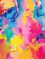 Bold and expressive watercolor strokes in a vivid, eye-catching design, striking, intense, expressive