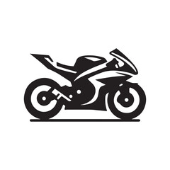 High-Quality Sports Bike Silhouette Icon for Logos and Branding