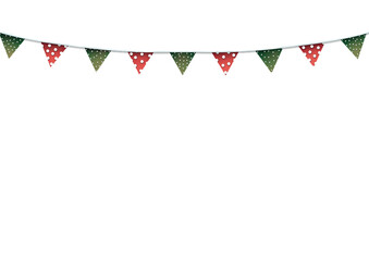 Fototapeta premium Festive Christmas Bunting Transparent Background