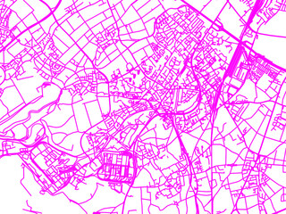 Obraz premium Neon Style Road Map overlay of Hurth, Germany in in Bright Pink.