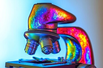 Abstract polarized light microscopy of crystallized substances , isolated on white background,  , copy space, copy space for text,