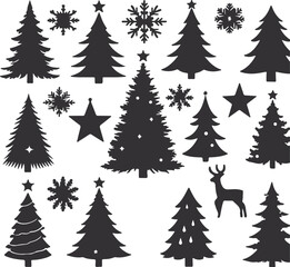 christmas trees set