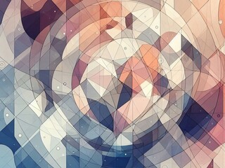 Obraz premium Soft geometric background with abstract polygonal shapes and subtle pastel colors, featuring interconnected lines and gradients, creating a calming and modern digital art aesthetic