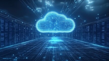 A blue cloud with a lot of dots in it