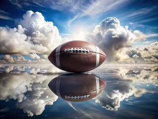 Surreal American Football Imagery on White Background Capturing the Essence of Sport, Movement, and Competition in an Abstract and Dreamlike Style