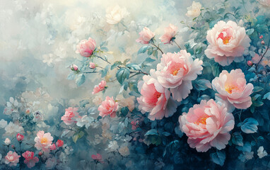 Retro style floral texture art background