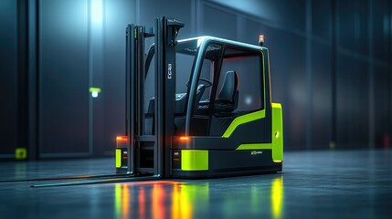 A modern electric forklift designed for efficient warehouse operations and material handling.