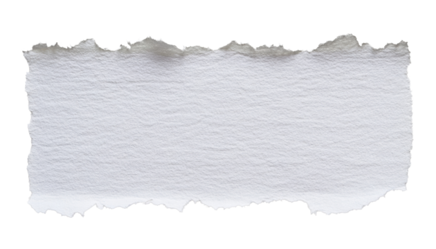 white paper torn isolated on transparent background cutout