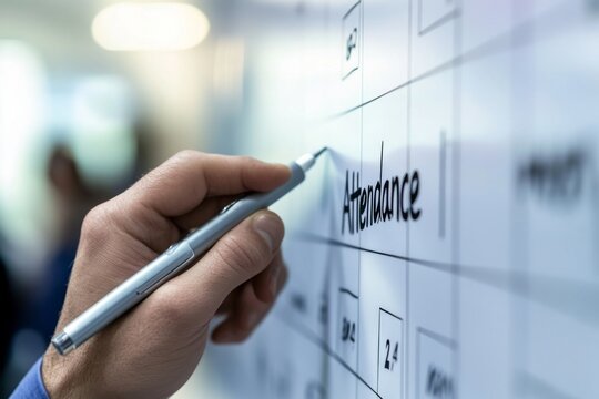 Hand Writing Attendance on Whiteboard