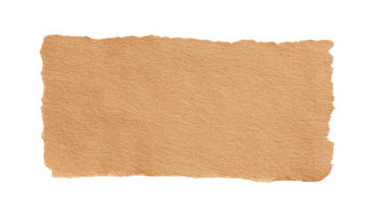 brown paper torn isolated on transparent background cutout