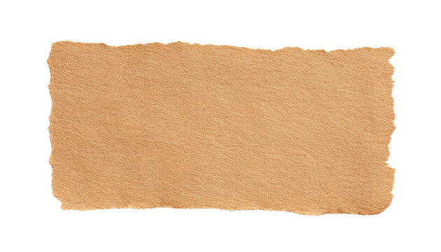 brown paper torn isolated on transparent background cutout