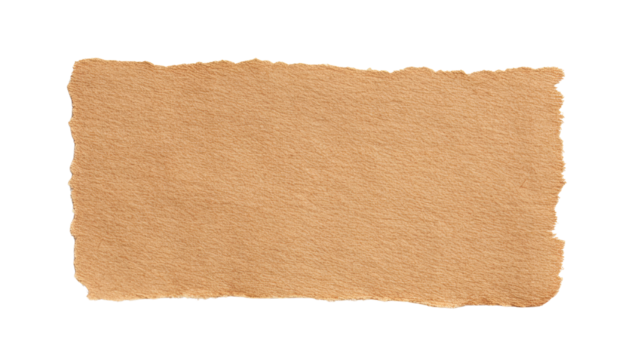 brown paper torn isolated on transparent background cutout