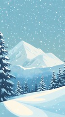 Winter Wonderland Landscape Snow Covered Mountain Scenery