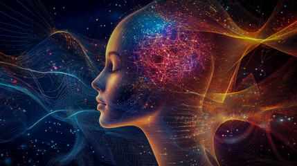 Digital background perfect for tech processes, neural networks.