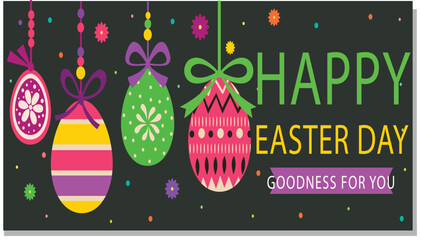 Easter Greeting Card with Black Background and Golden Egg Illustration