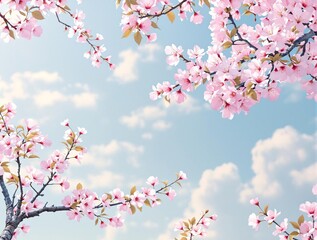 Fototapeta premium Cherry Blossom Branches Seamless Pattern Background , rustic feel, wooden background, natural texture, organic shape