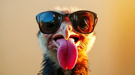 Cool Turkey Bird Wearing Sunglasses Funny Farm Animal Photo
