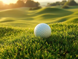 Obraz premium Close-up of a golf ball rolled across a green and brown grassy terrain, sports equipment, nature, golf courses