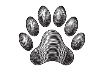 Fototapeta premium animal footprint sketch hand dawn drawing vector illustration