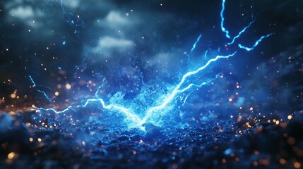 Blue Lightning Strike Ground