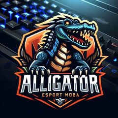 Illustration esport alligator logo Template logo design