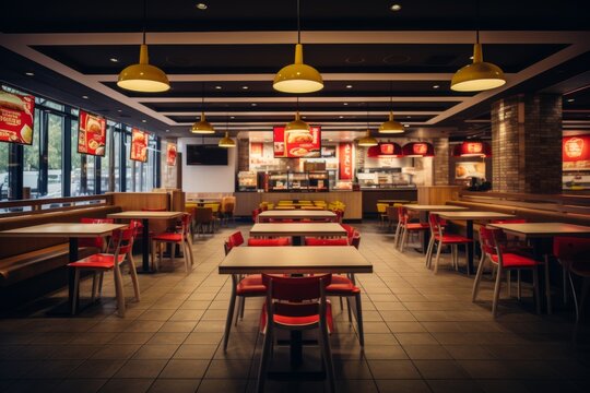 Interior of a fast food restaurant
