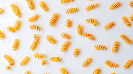 Spiral Pasta on White Background