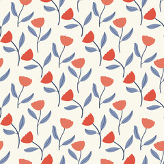 Flat floral pattern design for fabric textile wallpaper