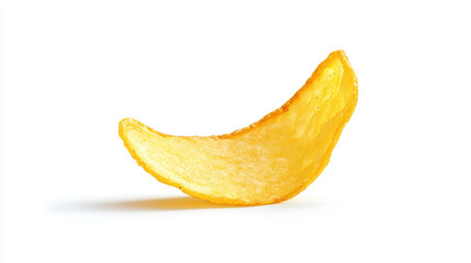 single potato chip isolated on white background