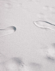 Shoe print on the sand