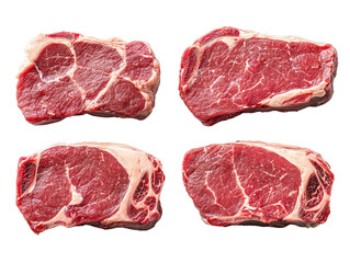 Fototapeta premium raw meat isolated on transparent background.