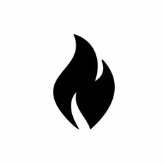 Minimalist Fire Flame Icon - Hot, Burning, and Danger Symbol in Solid Black